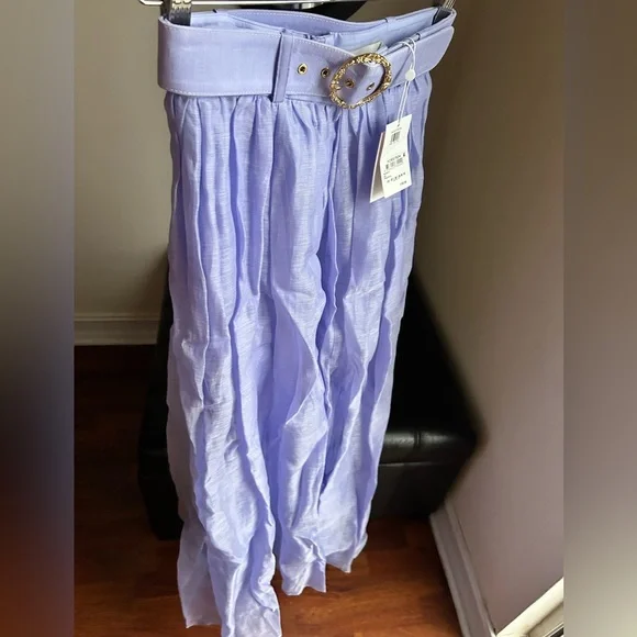 NWT Zimmermann Belted Linen Organza Maxi in Periwinkle Skirt 0 US4 - Picture 11 of 17